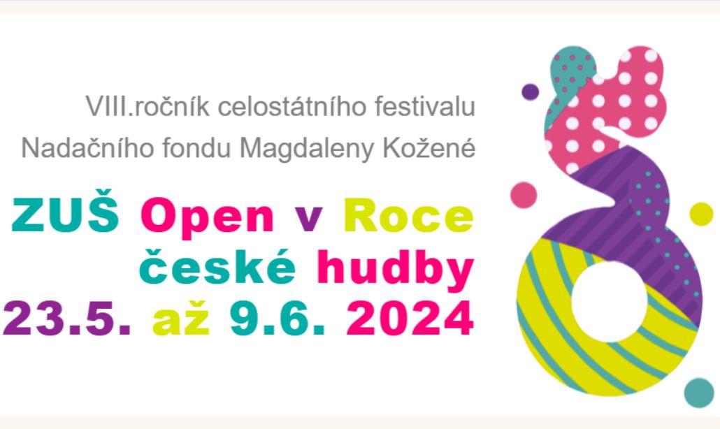 Do programu festivalu ZUŠ Open se letos zapojí 444 základních uměleckých škol z celé republiky; benefiční koncert Magdaleny Kožené bude přenášet Česká televize