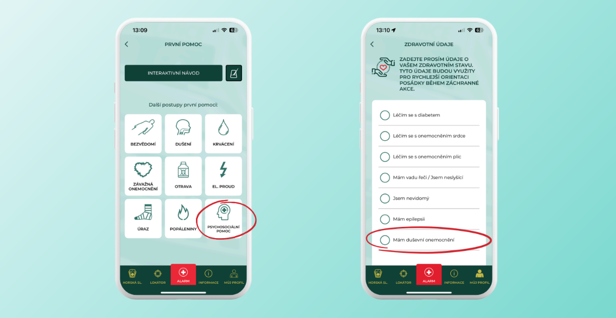 Aplikace Záchranka - psychosociální pomoc