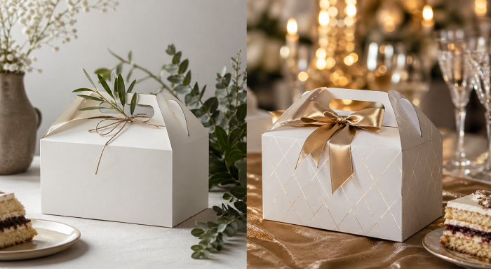 Minimalismus vs. glamour – jaké krabičky na dort pro hosty zvolit?